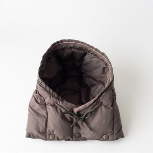 Authentic Moncler Detachable Hood - Brown Puffer Style with Signature Trim